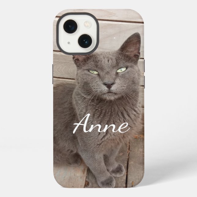 Grey Cat iPhone Case (Back)