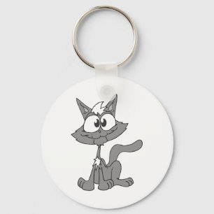 Grey Cat Key Ring