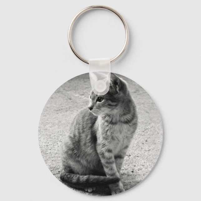 Grey Cat Keychain (Front)
