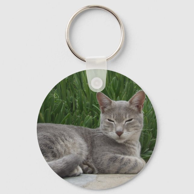 Grey Cat Keychain (Front)