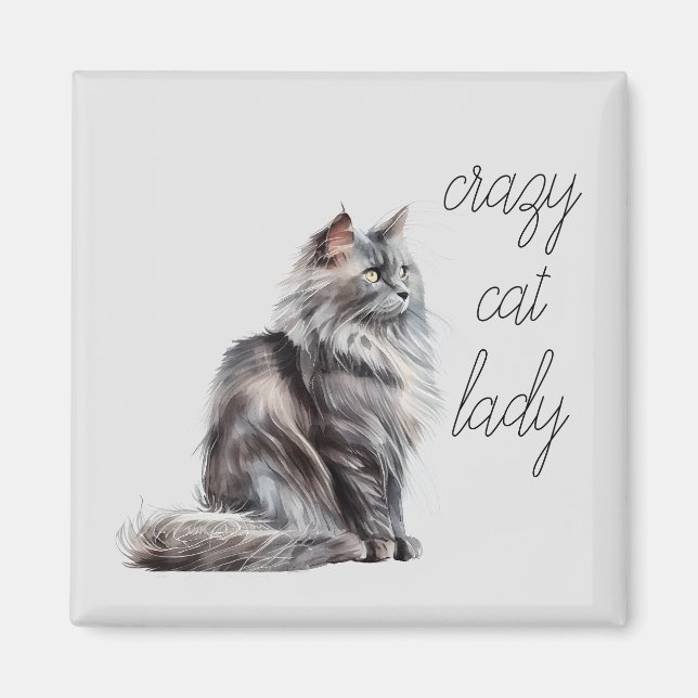 Grey Cat  Magnet (Front)