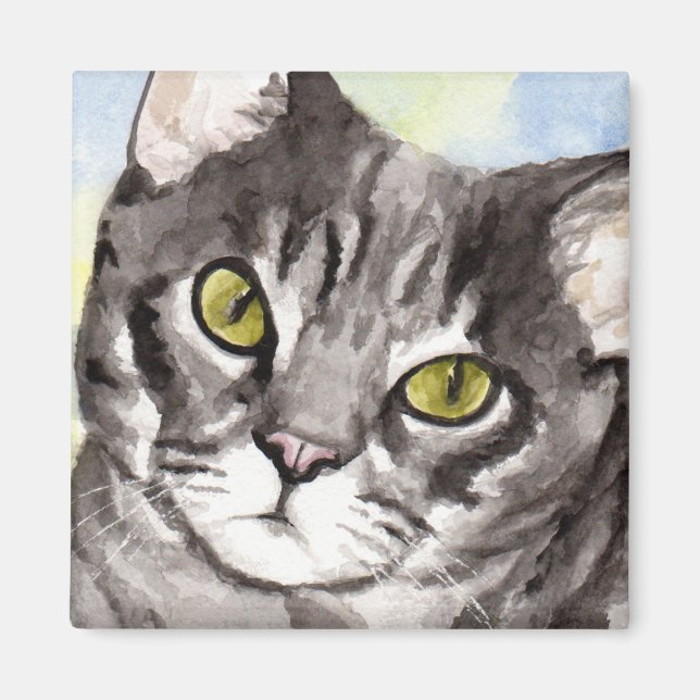 Grey Cat Magnet (Front)