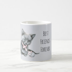 Grey Cat Mouse Best Friends Forever Coffee Mug