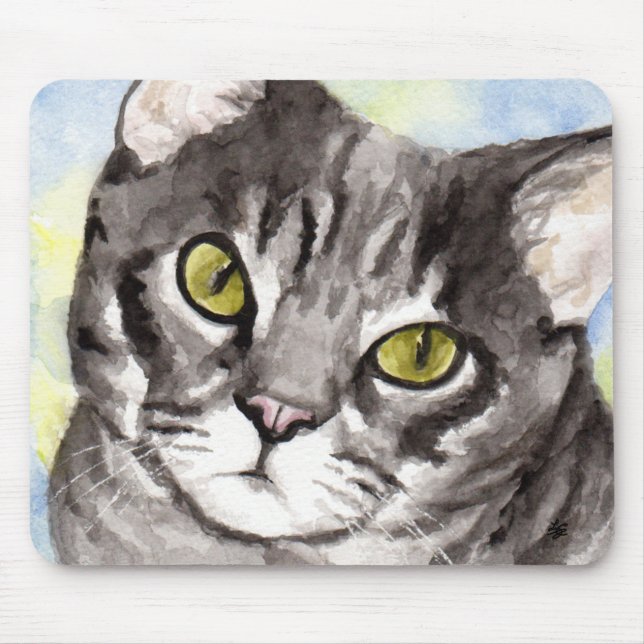 Grey Cat Mouse Mat (Front)