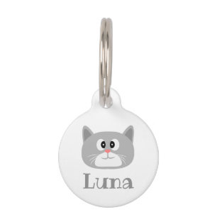 Grey Cat Pet Tag
