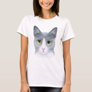 Grey Cat portrait 611 T-Shirt