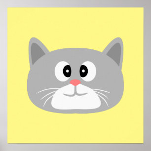 Grey Cat Poster