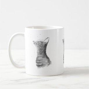 Grey cat Pretty pet kitten watercolor Beautiful Coffee Mug