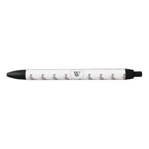 Grey Cat Retro Vintage Watercolor Kitten Black Ink Pen