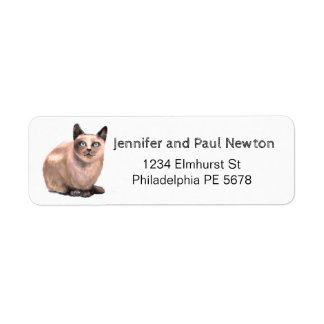 grey cat return address label