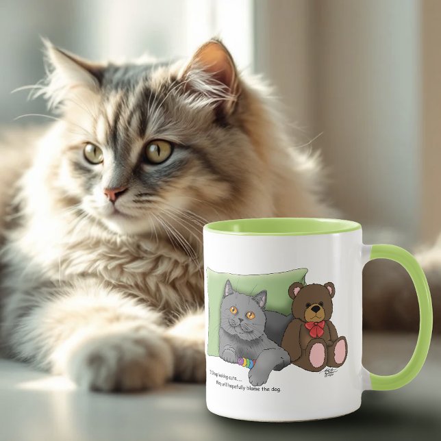 Grey Cat Teddy Bear Mug (Creator Uploaded)