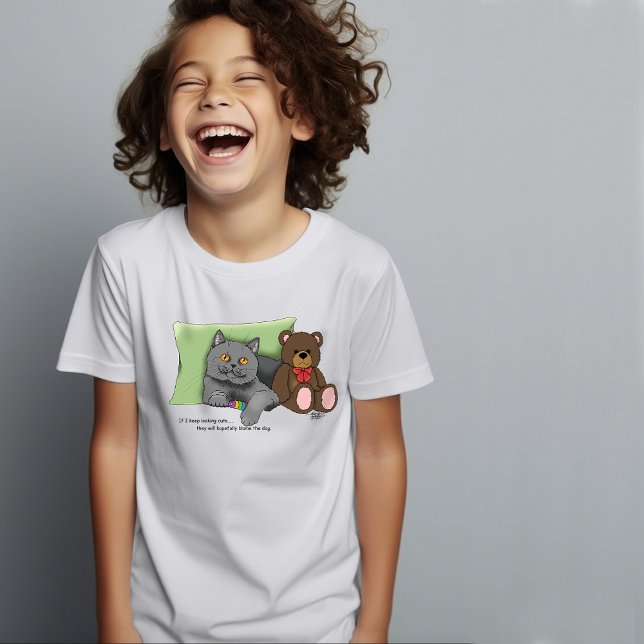 Grey Cat Teddy Bear T-Shirt (Creator Uploaded)