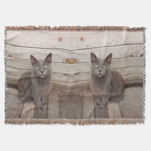 Grey Cat Throw Blanket
