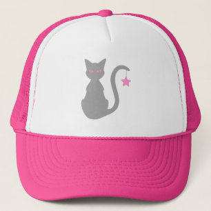Grey Cat Trucker Hat