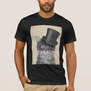 Grey Cat with Top Hat