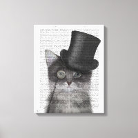 Grey Cat with Top Hat