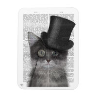 Grey Cat with Top Hat