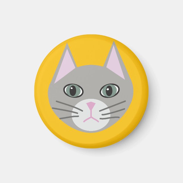 Grey Cat, Yellow Magnet (Front)