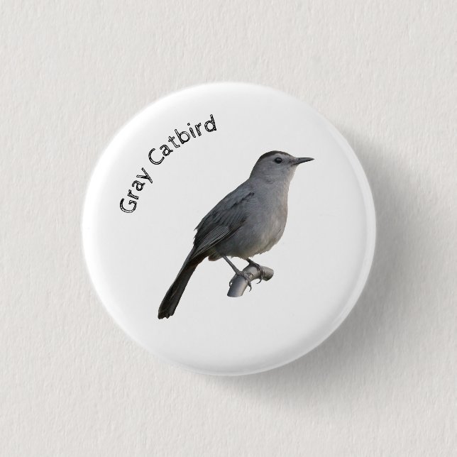 Grey Catbird 3 Cm Round Badge (Front)
