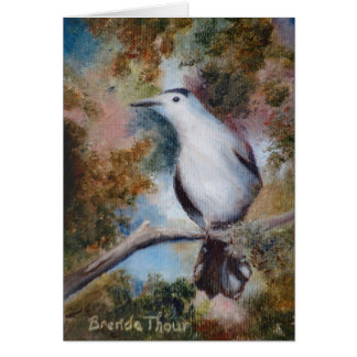 Grey Catbird Blank Card