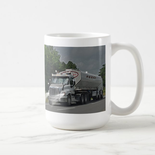 Grey Cattle Feed Cistern Truck for Truckers & Kids Coffee Mug (Right)