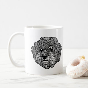 Grey Cavoodle Dog Personalised Hand Drawing Coffee Mug