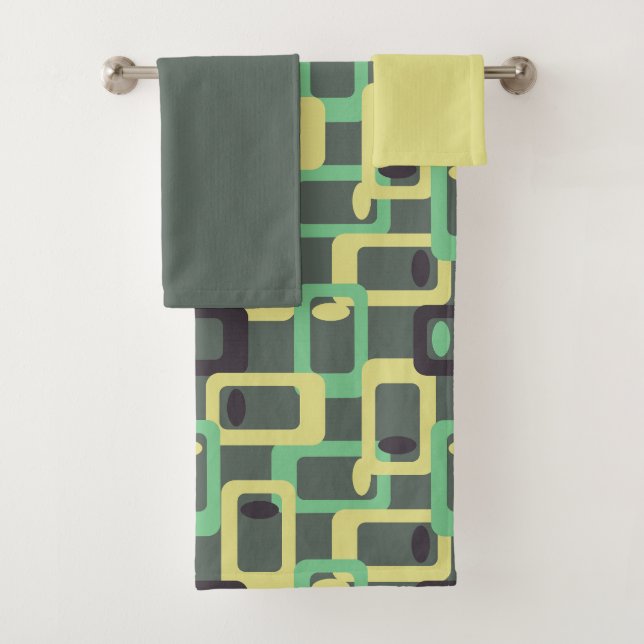 Grey Chain Link  Bath Towel Set (Insitu)