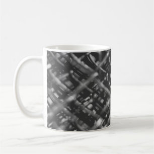 Grey chain link fence coffee mug