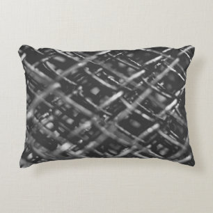 Grey chain link fence decorative cushion