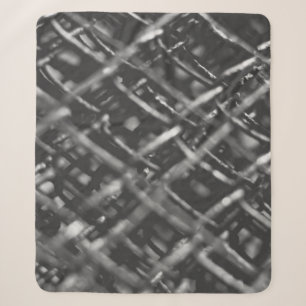 Grey chain link fence sherpa blanket