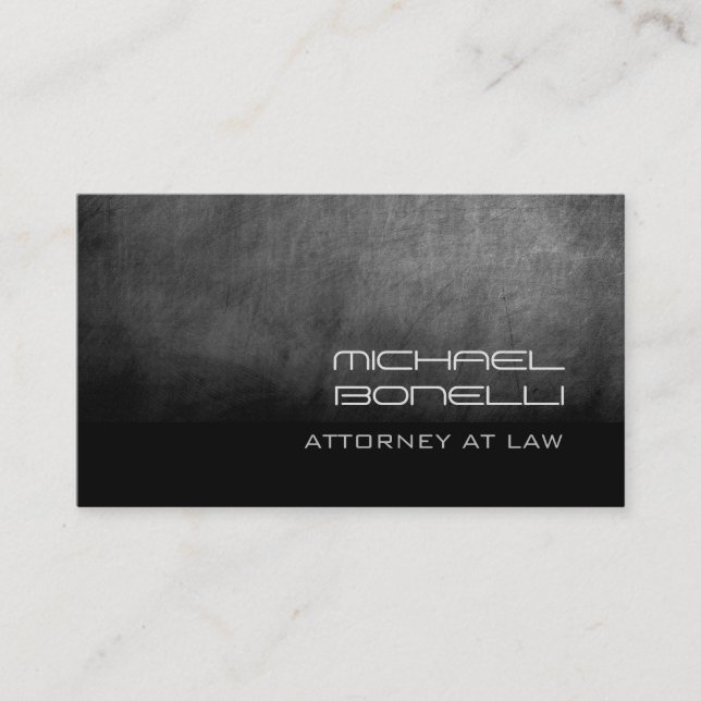 Grey Chalkboard Attorney at Law Business Card (Front)