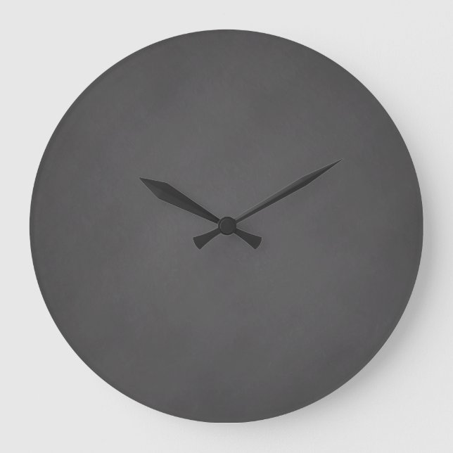 Grey Chalkboard Background Black Chalk Board Large Clock (Front)