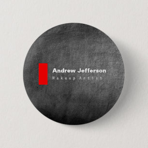 Grey Chalkboard Pattern Red 6 Cm Round Badge