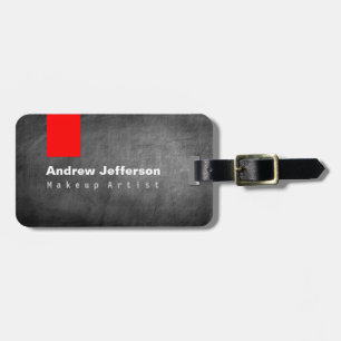 Grey Chalkboard Pattern Red Luggage Tag