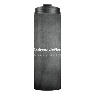 Grey Chalkboard Pattern Red Thermal Tumbler