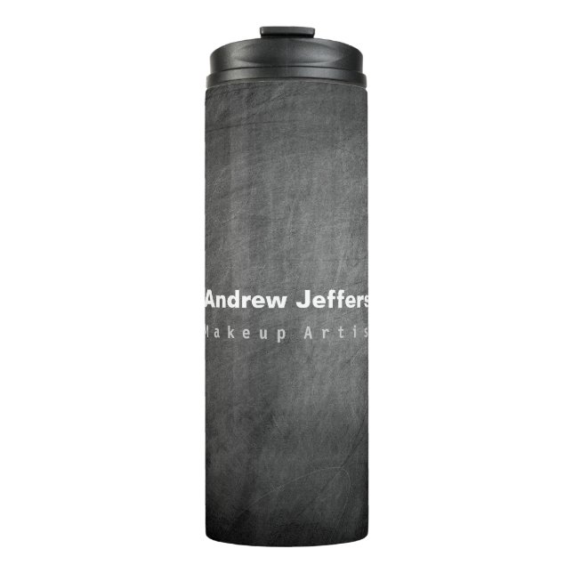 Grey Chalkboard Pattern Red Thermal Tumbler (Front)