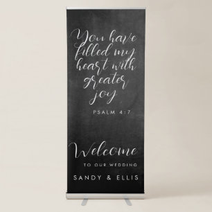 Grey Chalkboard Psalm 4 Welcome Retractable Banner
