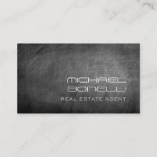 Grey Chalkboard Real Estate Agent Business Card