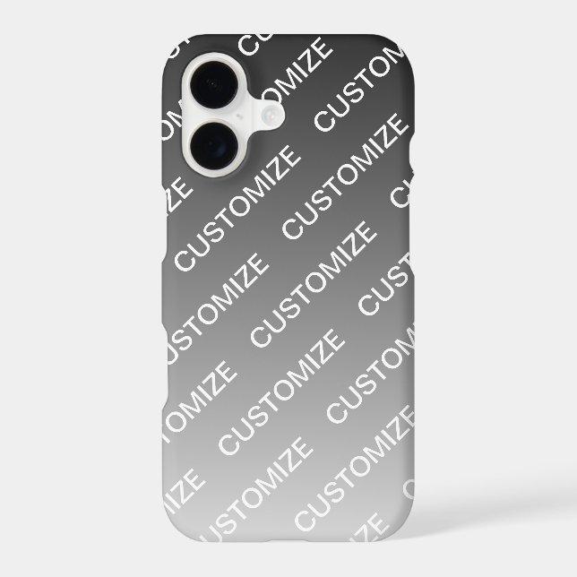 Grey (changeable colour) Ombre & Text Pattern (Back)