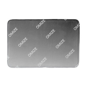 Grey (changeable colour) Ombre & Text Pattern Bath Mat