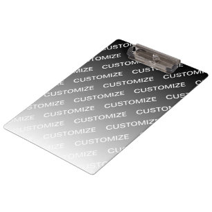 Grey (changeable colour) Ombre & Text Pattern Clipboard