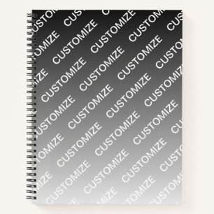 Grey (changeable colour) Ombre & Text Pattern Notebook