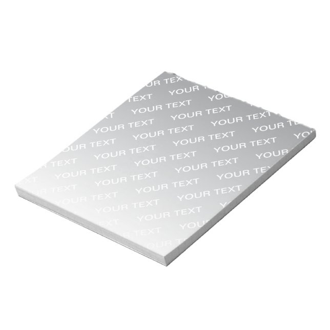 Grey (changeable colour) Ombre & Text Pattern Notepad (Rotated)