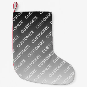 Grey (changeable colour) Ombre & Text Pattern Small Christmas Stocking