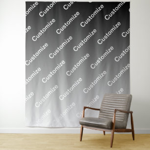 Grey (changeable colour) Ombre & Text Pattern Tapestry