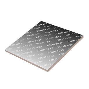 Grey (changeable colour) Ombre & Text Pattern Tile