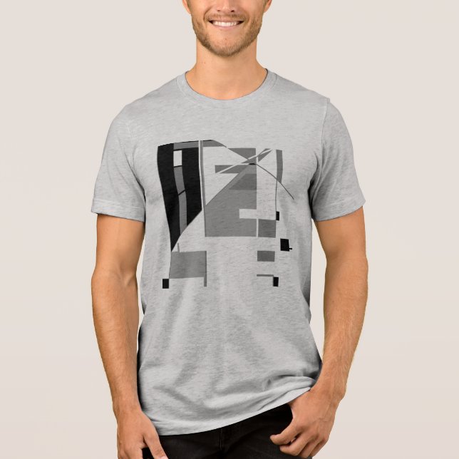 Grey Charcoal Black Southwest Art Look Abstract Tri-Blend Shirt (Front)