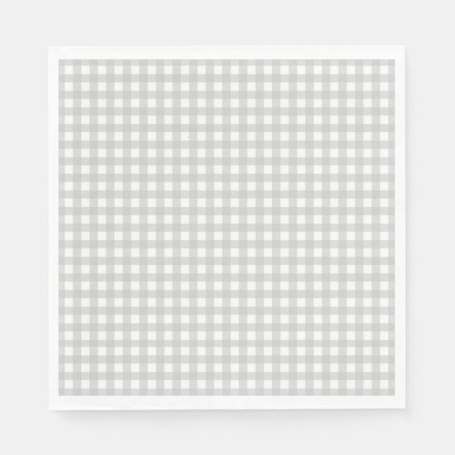 Grey Check Pattern Gingham Napkin (Front)