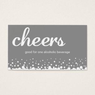 Grey cheer bubble wedding custom bar drink ticket
