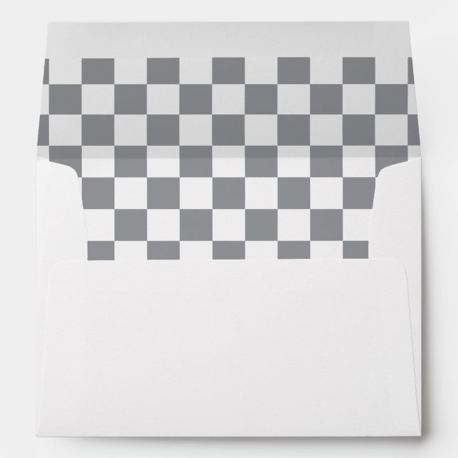 Grey Chequerboard Envelope (Back (Bottom))